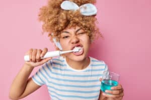 brush or floss first